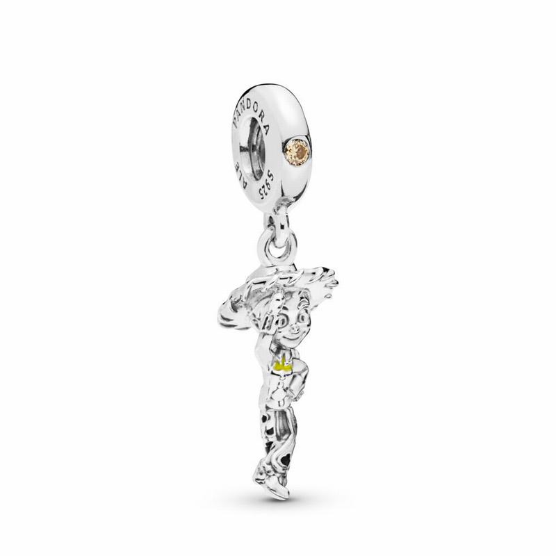 Pandora Disneyr Pixar, Toy Story, Jessie Dangle Charm - Sterling Silver/Enamel/Black/Cubic Zirconia